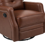 Benito 28.74 Wide Genuine Leather Swivel Rocker Recliner
