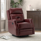 Benito 28.74 Wide Genuine Leather Swivel Rocker Recliner