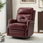 Benito 28.74 Wide Genuine Leather Swivel Rocker Recliner