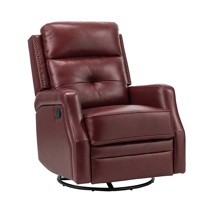 Benito 28.74 Wide Genuine Leather Swivel Rocker Recliner