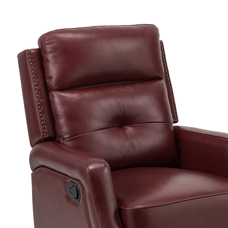 Benito 28.74 Wide Genuine Leather Swivel Rocker Recliner