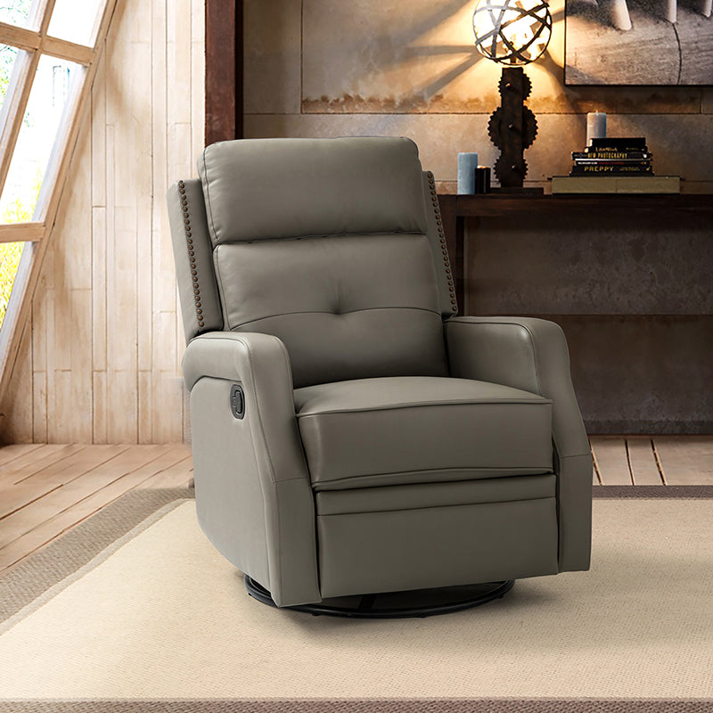 Benito 28.74 Wide Genuine Leather Swivel Rocker Recliner