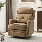Benito 28.74 Wide Genuine Leather Swivel Rocker Recliner