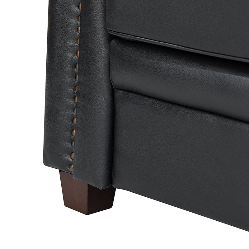 Lea 77.2 Mid-Century Sofa — 3-Seat Faux Leather Couch for Living Room