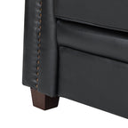 Lea 77.2 Mid-Century Sofa — 3-Seat Faux Leather Couch for Living Room