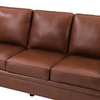 Lea 77.2 Mid-Century Sofa — 3-Seat Faux Leather Couch for Living Room