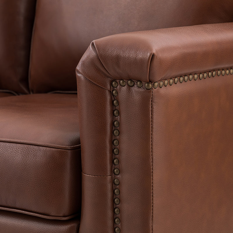 Lea 77.2 Mid-Century Sofa — 3-Seat Faux Leather Couch for Living Room