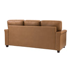 Lea 77.2 Mid-Century Sofa — 3-Seat Faux Leather Couch for Living Room