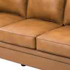 Lea 77.2 Mid-Century Sofa — 3-Seat Faux Leather Couch for Living Room