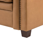 Lea 77.2 Mid-Century Sofa — 3-Seat Faux Leather Couch for Living Room