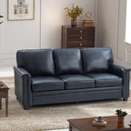 Lea 77.2 Mid-Century Sofa — 3-Seat Faux Leather Couch for Living Room