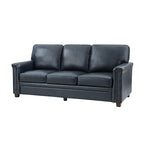 Lea 77.2 Mid-Century Sofa — 3-Seat Faux Leather Couch for Living Room