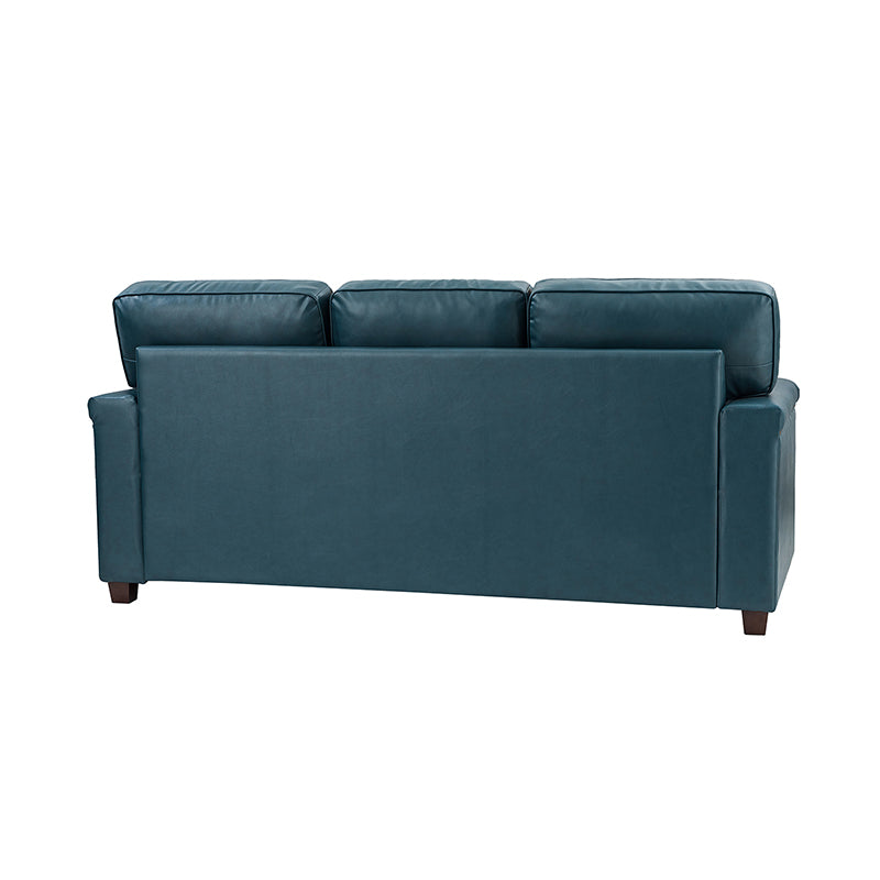 Lea 77.2 Mid-Century Sofa — 3-Seat Faux Leather Couch for Living Room