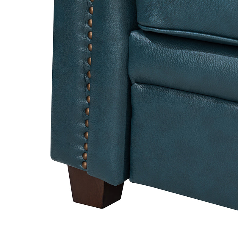 Lea 77.2 Mid-Century Sofa — 3-Seat Faux Leather Couch for Living Room