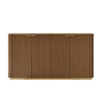 Modern Fluted Curved Wood Cabinet with Elegant Storage Solution