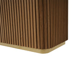 Modern Fluted Curved Wood Cabinet with Elegant Storage Solution