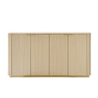 Modern Fluted Curved Wood Cabinet with Elegant Storage Solution