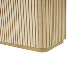 Modern Fluted Curved Wood Cabinet with Elegant Storage Solution