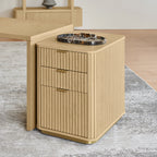 Modern Fluted Cabinet with Drawers and A4 File Storage