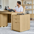 Modern Fluted Cabinet with Drawers and A4 File Storage
