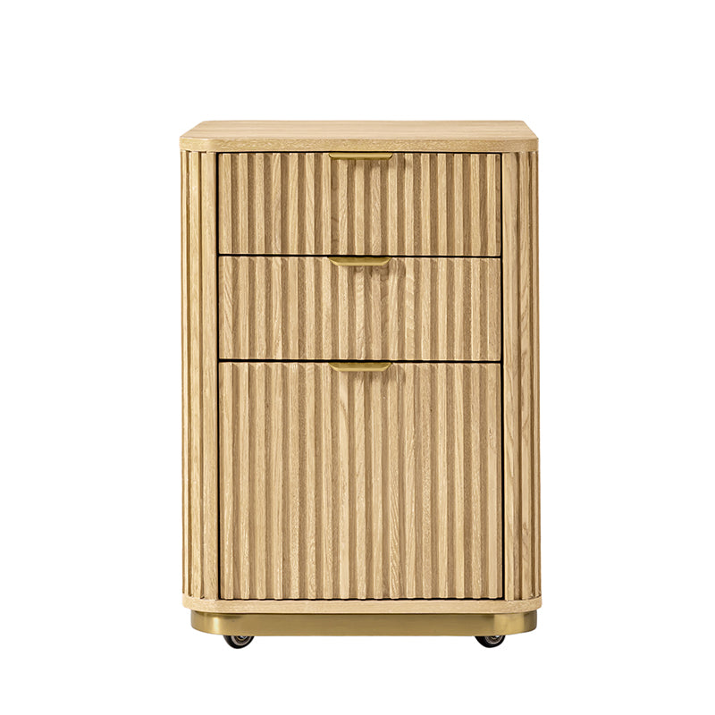 Modern Fluted Cabinet with Drawers and A4 File Storage