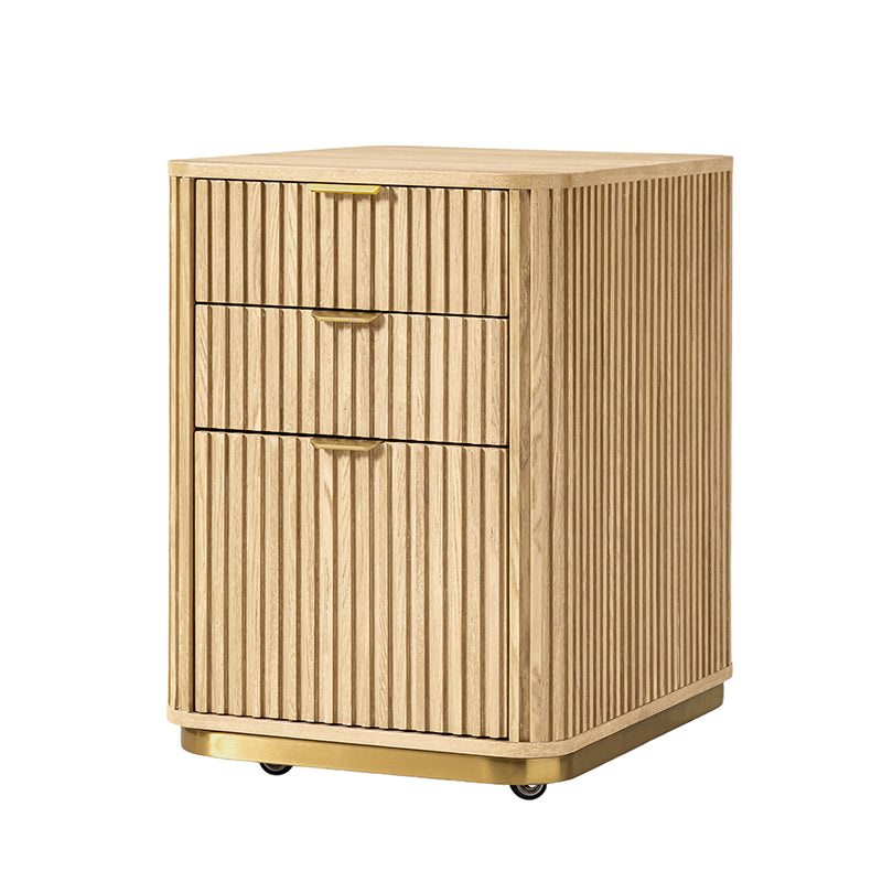 Modern Fluted Cabinet with Drawers and A4 File Storage