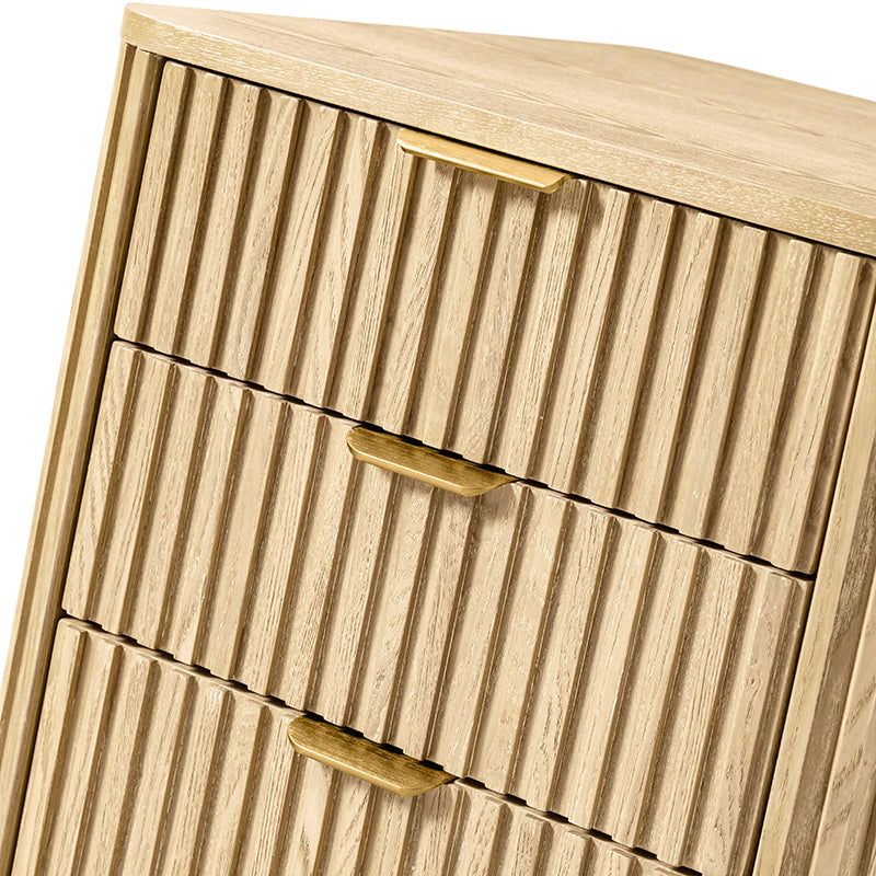 Modern Fluted Cabinet with Drawers and A4 File Storage