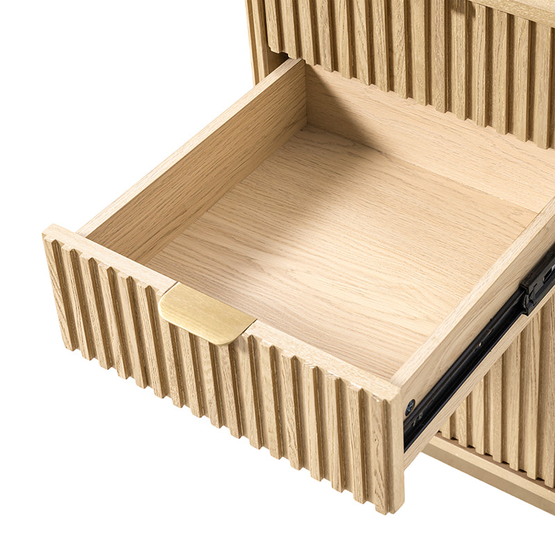 Modern Fluted Cabinet with Drawers and A4 File Storage