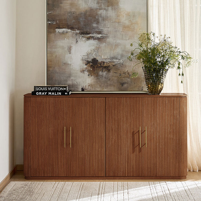 Ivan Fluted Premium Wood Cabinet