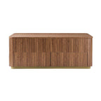 Multifunctional Slatted Design Lift-Top Coffee Table with Hidden Storage and Drawers