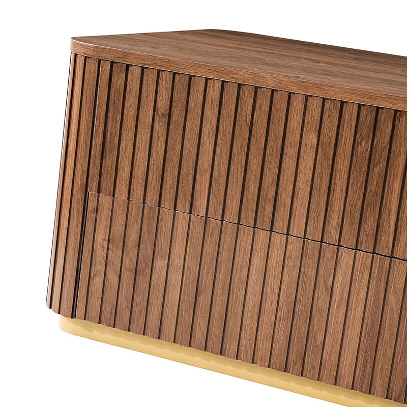 Multifunctional Slatted Design Lift-Top Coffee Table with Hidden Storage and Drawers