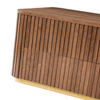 Multifunctional Slatted Design Lift-Top Coffee Table with Hidden Storage and Drawers