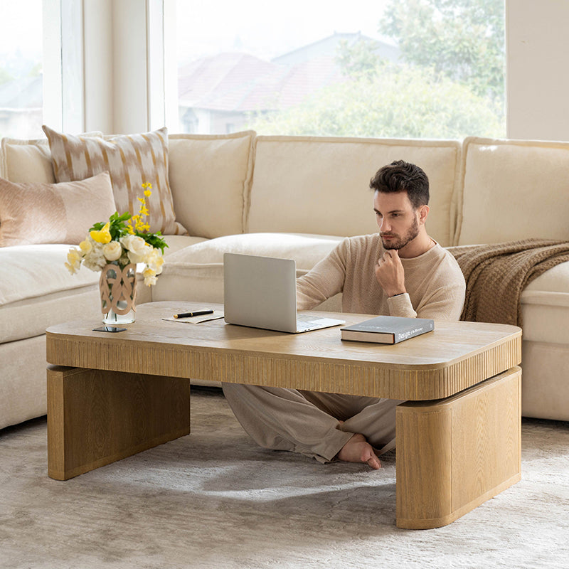 Matilde Electric Standing Coffee Table Desk with Storage