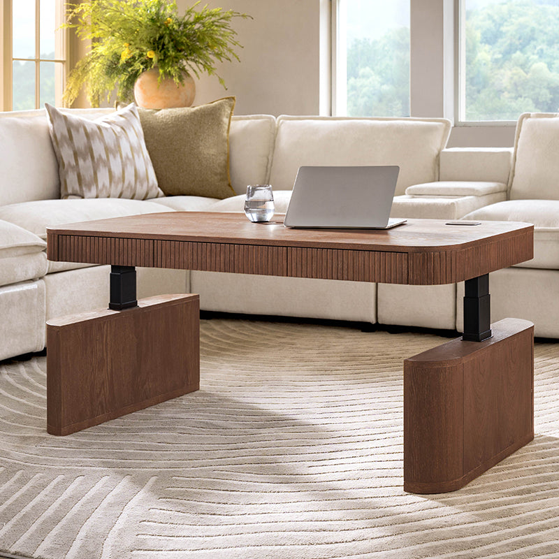Matilde Electric Standing Coffee Table Desk with Storage