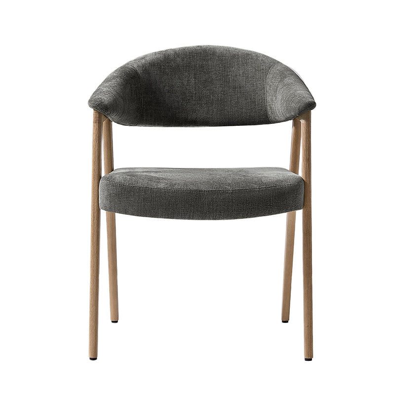Elena Mid-Century Modern Upholstered Dining Chair with Solid Wood Legs,Set Of 2