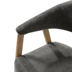 Elena Mid-Century Modern Upholstered Dining Chair with Solid Wood Legs,Set Of 2