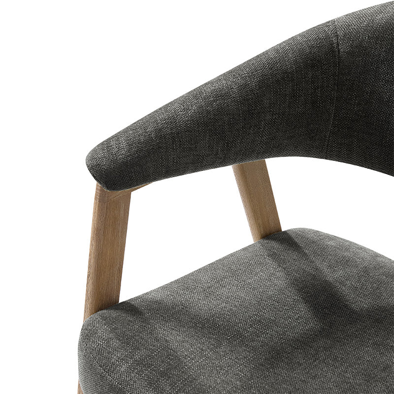 Elena Mid-Century Modern Upholstered Dining Chair with Solid Wood Legs,Set Of 2