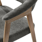 Elena Mid-Century Modern Upholstered Dining Chair with Solid Wood Legs,Set Of 2