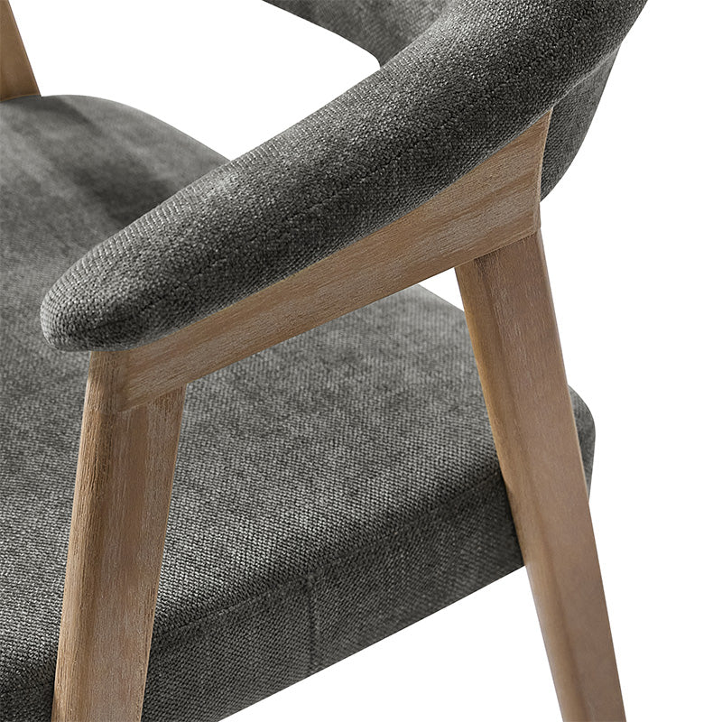 Elena Mid-Century Modern Upholstered Dining Chair with Solid Wood Legs,Set Of 2