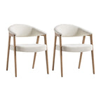 Elena Mid-Century Modern Upholstered Dining Chair with Solid Wood Legs,Set Of 2