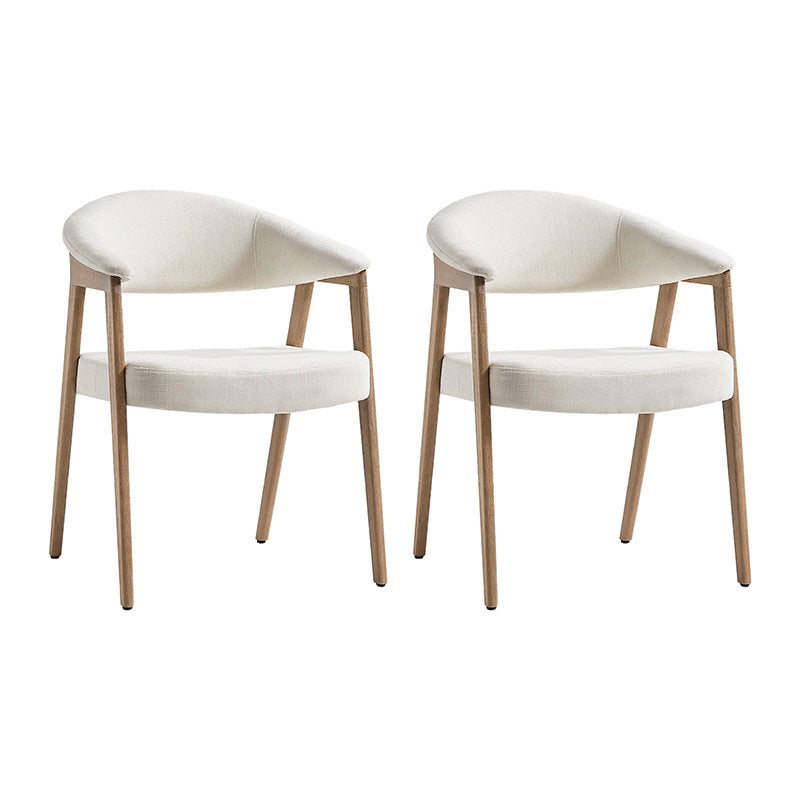 Elena Mid-Century Modern Upholstered Dining Chair with Solid Wood Legs,Set Of 2