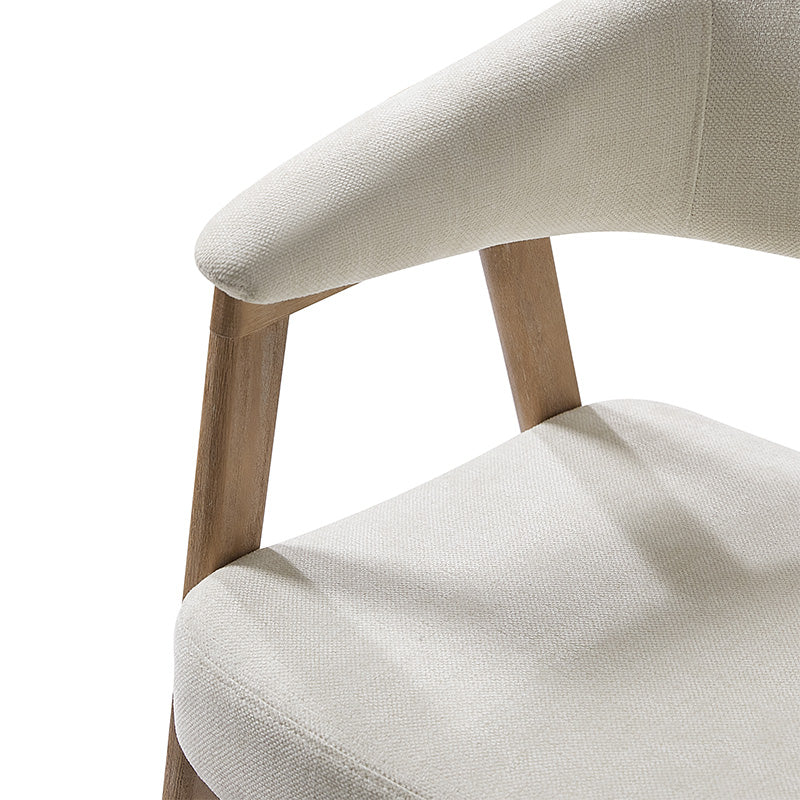 Elena Mid-Century Modern Upholstered Dining Chair with Solid Wood Legs,Set Of 2