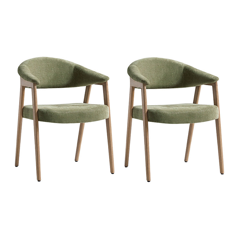 Elena Mid-Century Modern Upholstered Dining Chair with Solid Wood Legs,Set Of 2