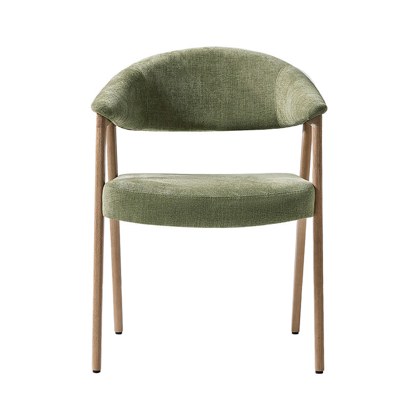 Elena Mid-Century Modern Upholstered Dining Chair with Solid Wood Legs,Set Of 2