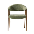 Elena Mid-Century Modern Upholstered Dining Chair with Solid Wood Legs,Set Of 2