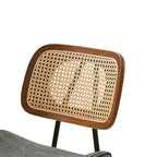 Doley Mid-Century Modern Dining Chair with Rattan Backrest,Set of 2