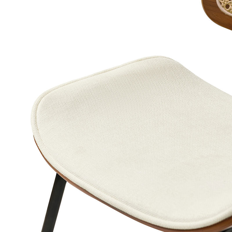 Doley Mid-Century Modern Dining Chair with Rattan Backrest,Set of 2