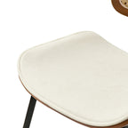 Doley Mid-Century Modern Dining Chair with Rattan Backrest,Set of 2