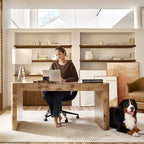 Poplar Burl Desk in Natural Modern Style