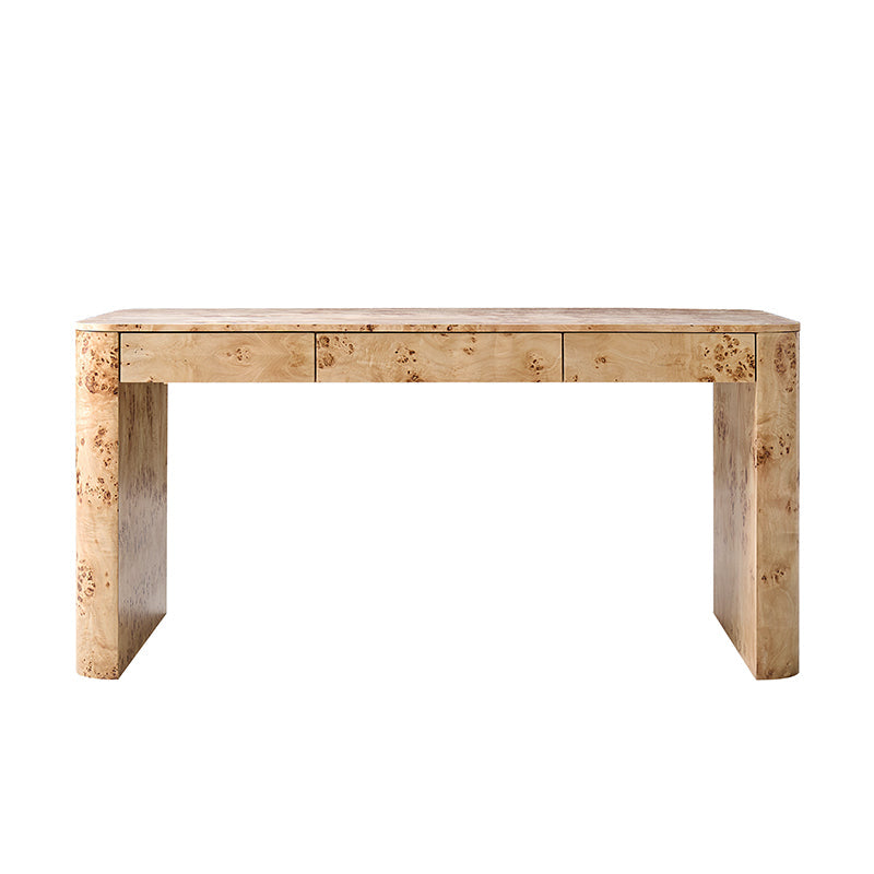 Poplar Burl Desk in Natural Modern Style